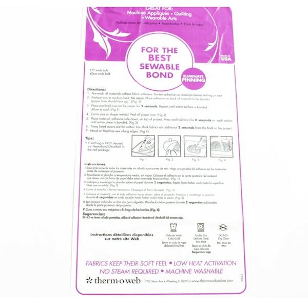 Heat n Bond Lite - Adhesive - iron on - Fusible - Sold by the Yard - Machine Applique - Quilting - Crafting
