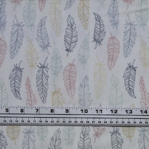 Dream Weaver Feathers - Tela Riley Blake - Algodón - Varios largos: Una yarda - Media yarda - Cuarto gordo y delgado - C9051-CREAM