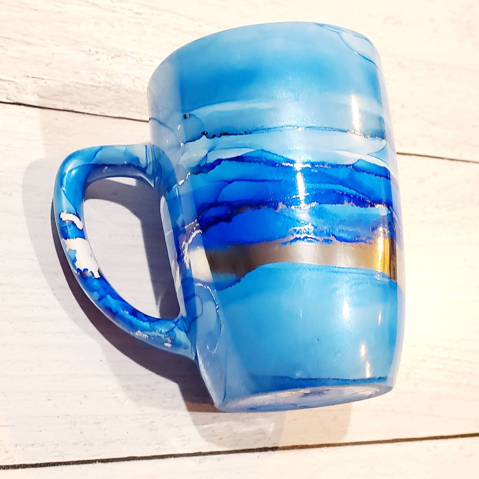Ocean Coffee Mug Blue 11 oz Coffee Mug Blue Ceramic Mug Etsy