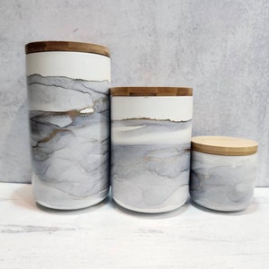 CUSTOM ORDER | Canister Set | Kitchen Ceramic Canisters Custom | 3 piece Canisters CUSTOM Listing