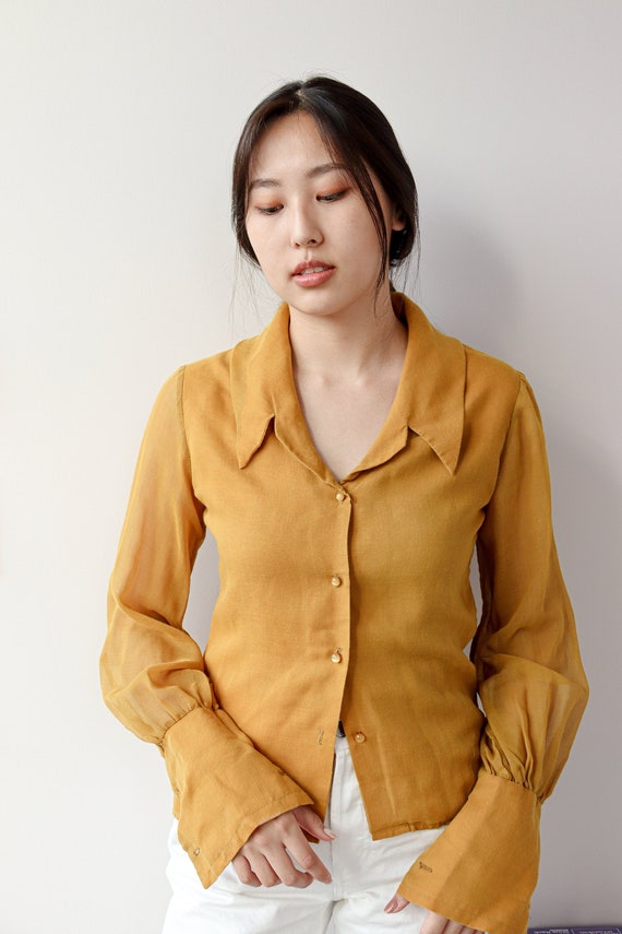 Vintage Mustard Yellow Blouse - Frank Lee of Calif