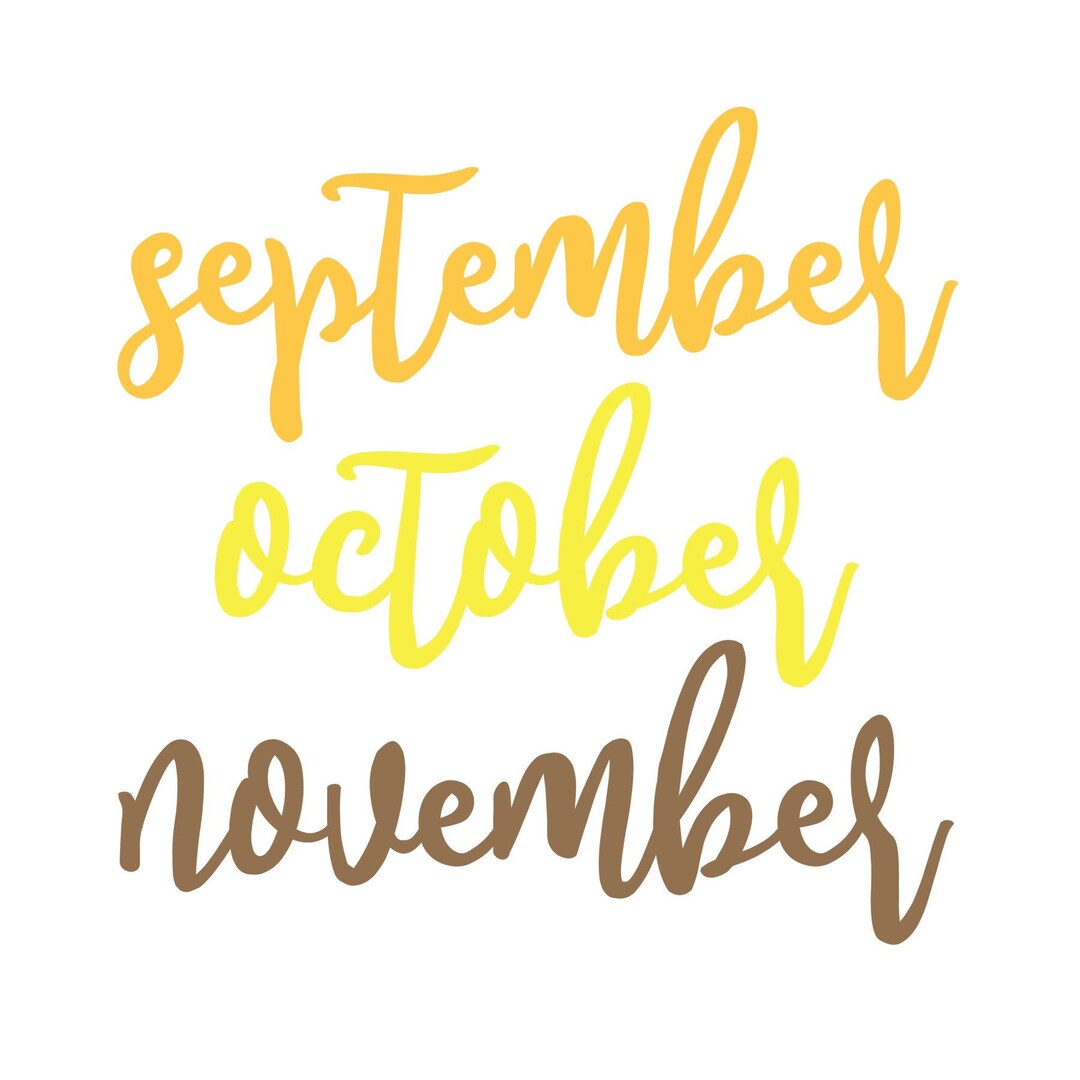 Fall Months Titles .SVG .JPG .PNG Scrapbooking Junk Etsy