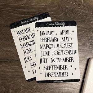 Cosmic Monthly Header Stickers | Planner Journal Bujo
