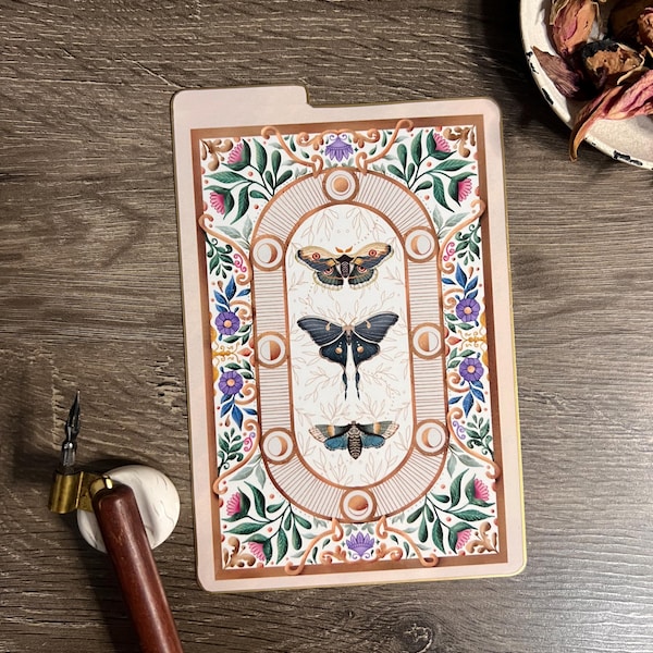 Whimsical Moth Planner Dashboard: Writing Board Page Marker