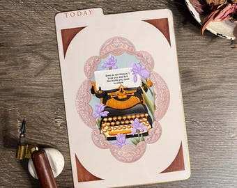 Type Writer Divine Rivals Dashboard Underlay Writing Pencil Board Page Marker Planner Bullet Journals, Hobonichi, Travelers Note book