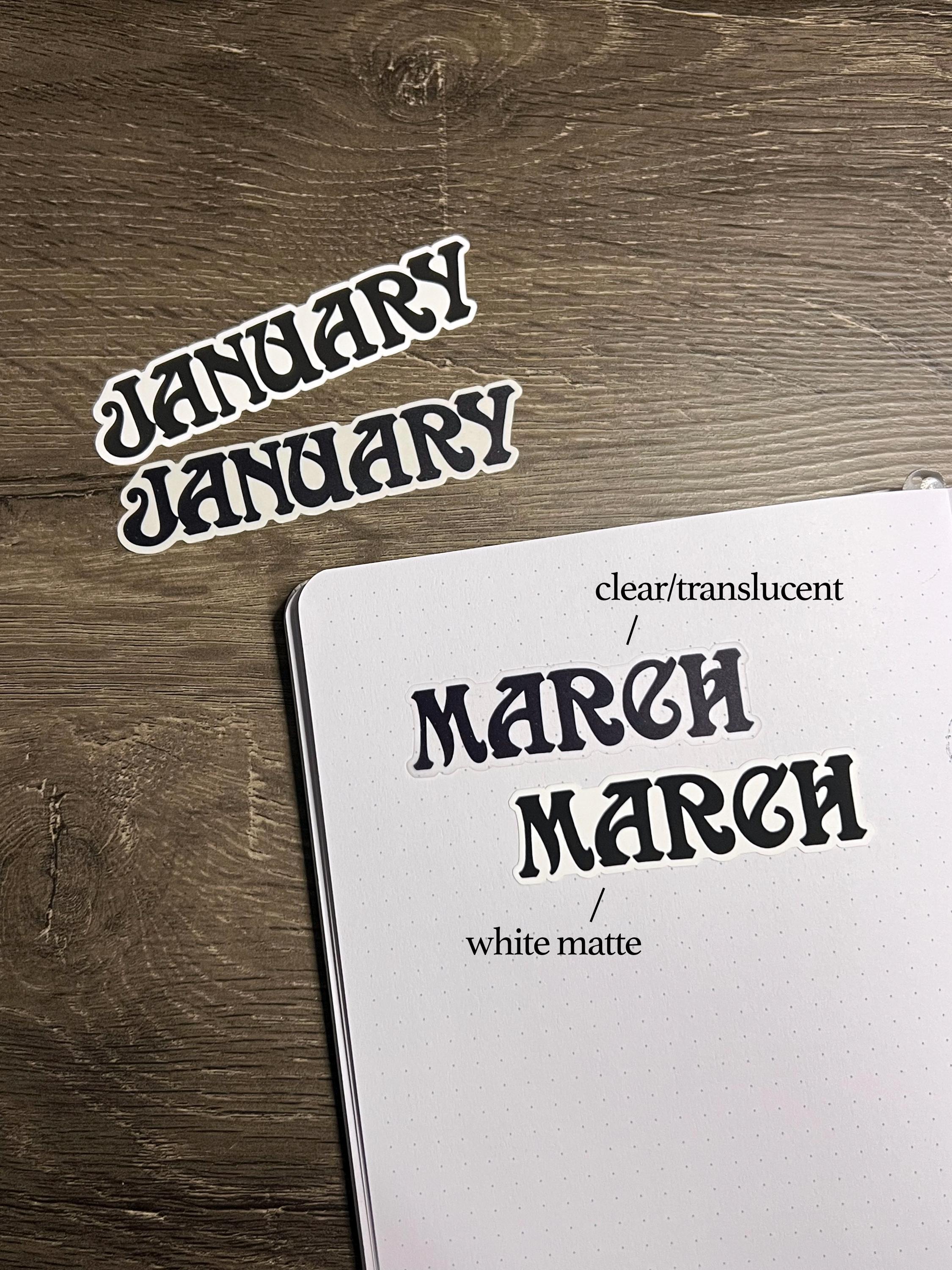 Gothic Monthly Header Stickers | Bullet Journal Planner Stickers - Etsy