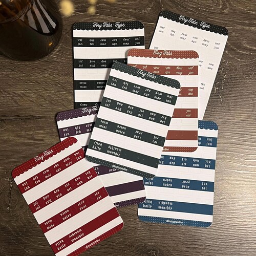 Hoja de pegatinas para pestañas de agenda pequeñas / Pegatinas para bullet journal