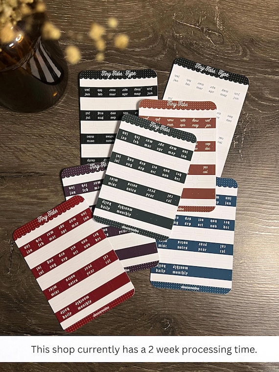 Tiny Planner Tabs Sticker Sheet | Bujo Stickers