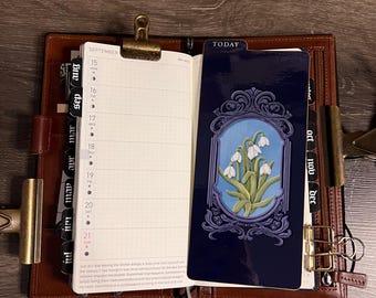 Snowdrop Dashboard Underlay Writing Pencil Board Page Marker Planner Bullet Journals, Hobonichi, Travelers Notebook