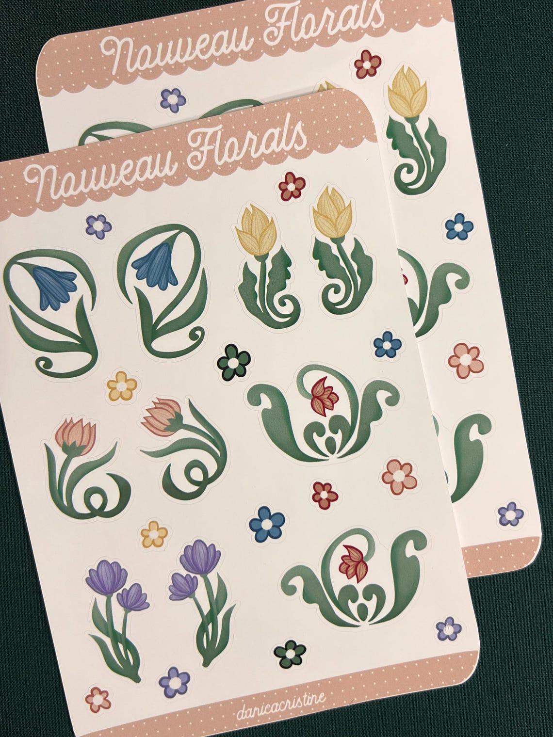 Art Nouveau Flowers Sticker Sheet | Bullet Journal Stickers - Etsy