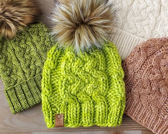 Knitting Pattern | The CELTIC BRAID BEANIE by Urban Chic Crochet | One-Size-Fits-Most | Knitting Pattern with 4 Weight Options