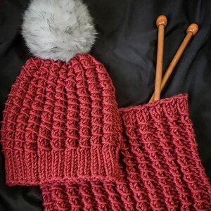 Ruche Beanie and Cowl Knitting Pattern | Bulky and Super Bulky Yarn | Easy Hand-knit (PDF Pattern) image 10