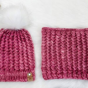 Ruche Beanie and Cowl Knitting Pattern | Bulky and Super Bulky Yarn | Easy Hand-knit (PDF Pattern) image 13