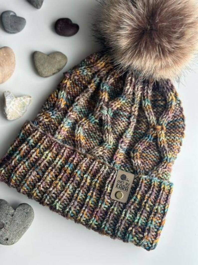 Crosswinds Cable Knit Beanie Pattern: Folded Brim (PDF Pattern) - Etsy