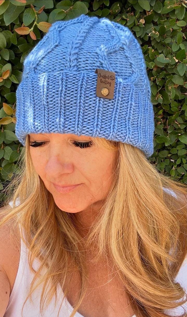 Crosswinds Cable Knit Beanie Pattern: Folded Brim (PDF Pattern) - Etsy