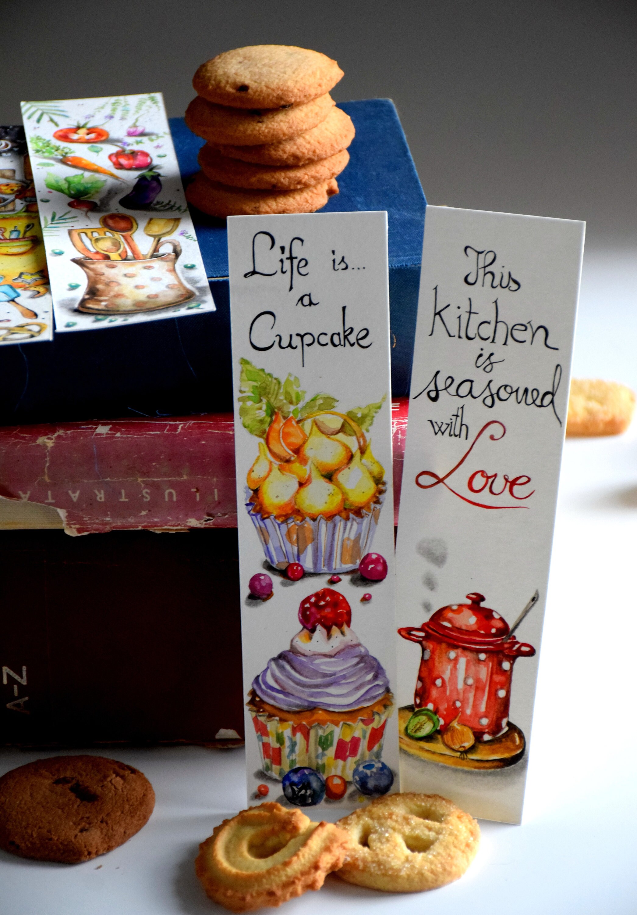 NEW Bookmarks Set Of 5 Watercolor Kitchen Cooking Bookmarks | Etsy