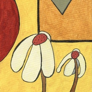 Corn Flowers: Abstract Original Painting on Paper