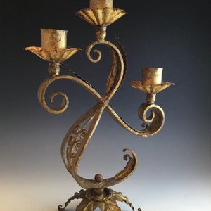 Vintage renaissance metal 3 candle holder