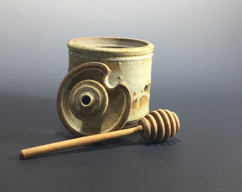 Vintage stoneware honey pot
