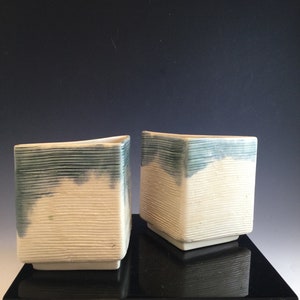 Vintage postmodern ceramic planter set