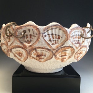 Vintage large ceramic hanging pottery planter