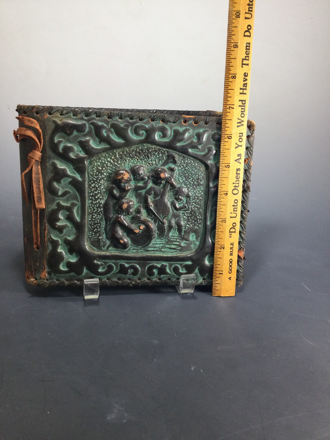 Vintage leather bound memory book | Etsy