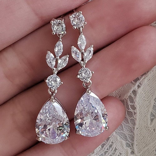 Crystal Bridal Earrings Wedding Jewelry Bridal Necklace - Etsy