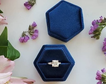 17 Colors | Velvet Ring Box, Single Slot, Engagement Ring & Wedding Set Elegant Keepsake Box, Bridal Photo Detail Props, Ring Bearer Gift