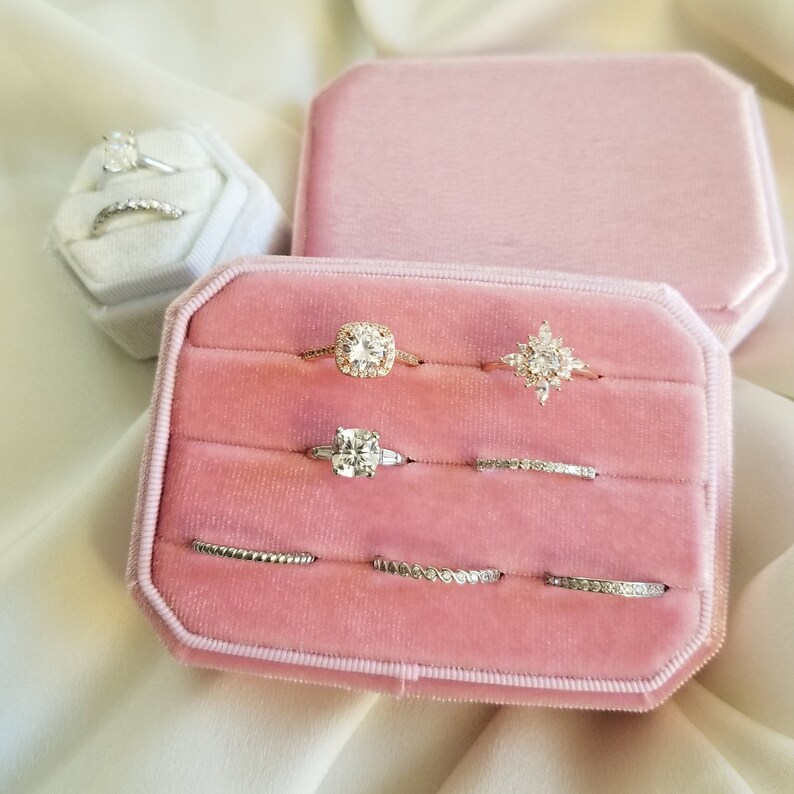 Velvet Ring Box the Traveller Fits 9 Engagement Ring & Etsy