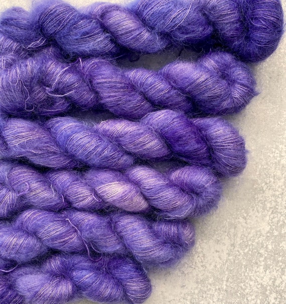 Mohair And Silk Tonal Purple Yarn Hand Dyed Yarn Purple Yarn POSSIBLY PURPLE Lace Weight