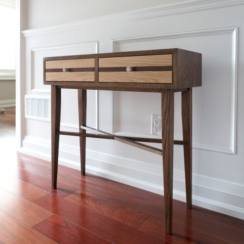 Modern Entry Table With Storage Narrow Mid Century Style - Etsy