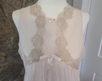 Vintage Powder Pink Long Nighty-Size L-EXCELLENT CONDITION