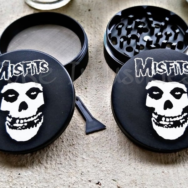 Misfits Herb Grinder 63mm 2.5 Inches LARGE GRINDER For Herb Spice Coffee Flower Glenn Danzig Fiend Club The Misfits Skull Horror 666 Punk