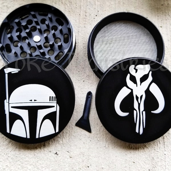 Boba Fett Mandalorian Herb Grinder 63mm 2.5 Inches LARGE GRINDER Herb Spice Coffee Birthday Gift Star Wars Gift The Child This Is The Way