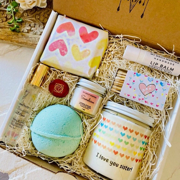 I Love You Sister Spa Box | Sister Birthday | Organic Spa box | Missing You Gift