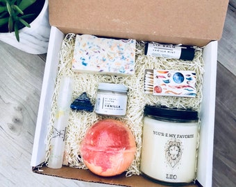 Leo Zodiac Birthday Gift Box | Soy Candle & Artisan Soap