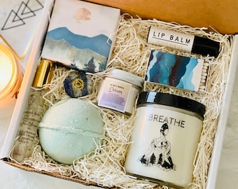 Breathe Gift Box | Break up Gift| Soy Candle Gift | Meditation Gift | Feel Better Gift | Cheer Up Gift |Care Package for Daughter | Spa Gift