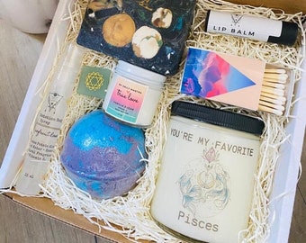 Pisces Zodiac Gift Box | Handmade Artisan Soap & Soy Candle