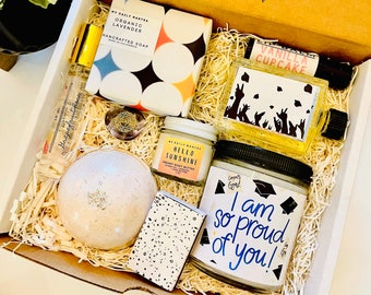 Graduation Spa Gift Set, Soy Candle, Artisan Soap & Body Butter
