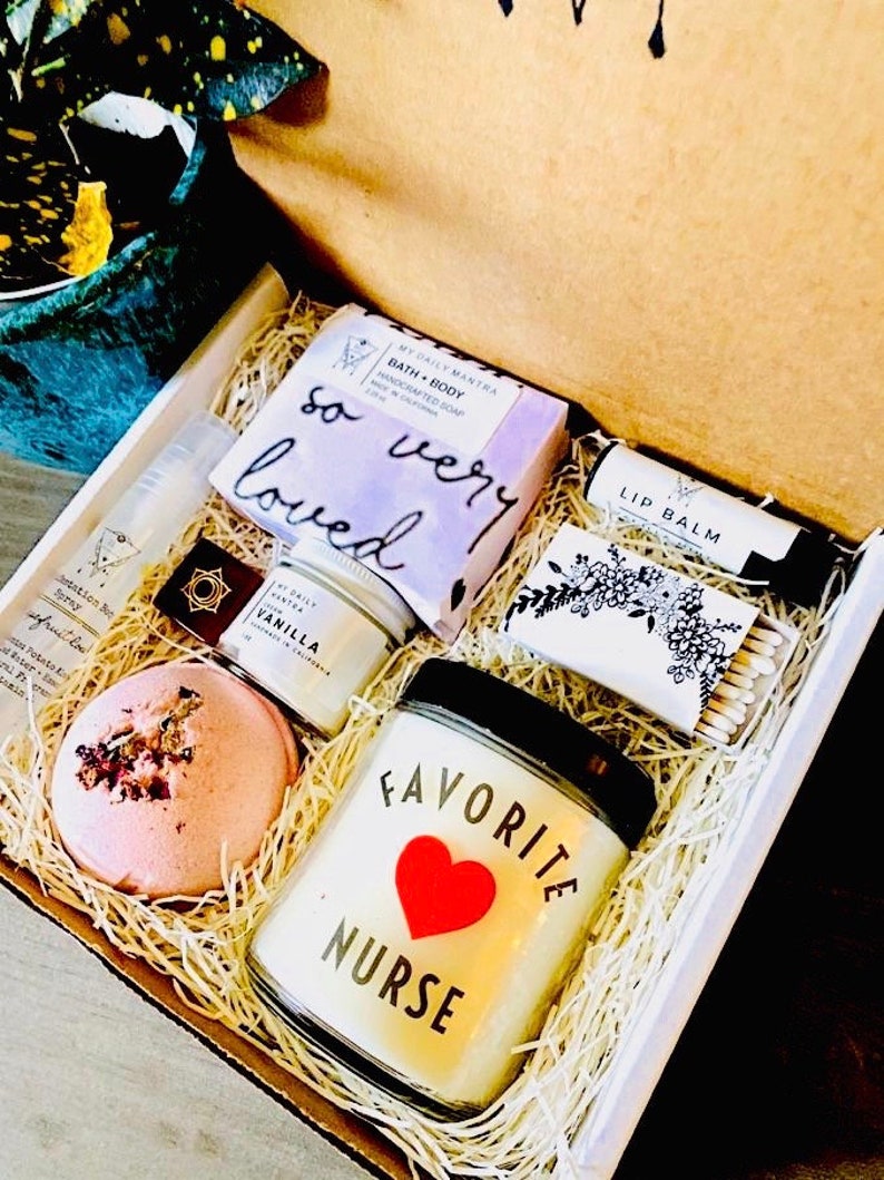 Favorite Nurse Gift Gift for Nurse Thank you gift Thoughtful Gift Grateful gift for nurse Spa Gift Set Organic Skin care image 1
