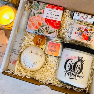 Personalized Name 60 and Fabulous Spa Care package | Happy Birthday gift |  My daily Mantra