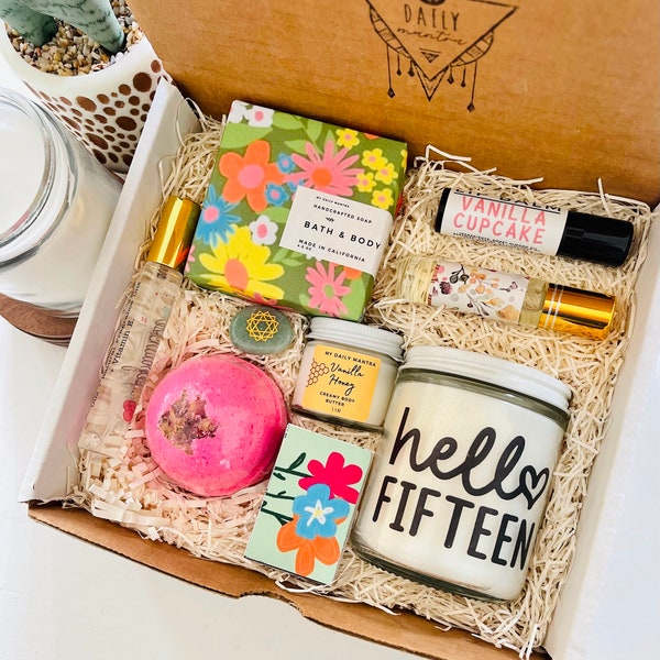 Hello Fifteen Birthday gift | Quinceanera gift | Spa gift box for her