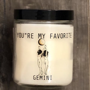 Gemini Gift Birthday Present Zodiac Gift Spa Box All Natural Soy Candle Bath Bomb Gemini Birthday image 2