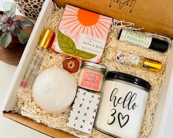 30th Birthday Spa Gift Box | Natural Soy Candle, Artisan Soap