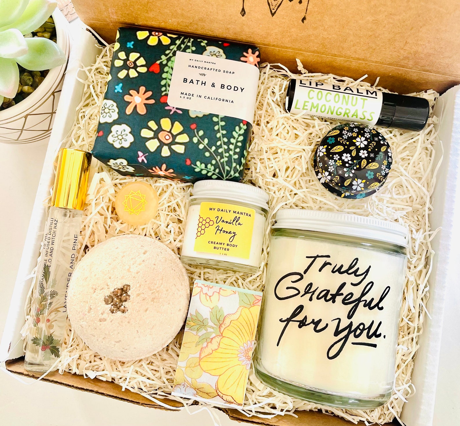 Grateful For You Candle Gift Set | Soy Candle, Artisan Soap & Body Butter