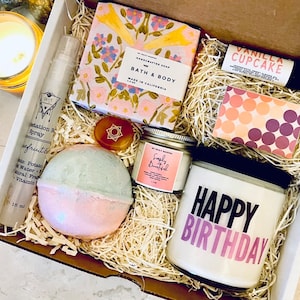 Geburtstagsgeschenkbox für Sie | Alles Gute zum Geburtstagsgeschenk | Personalisiertes Geschenk | Bio-Geschenkset | Individuelle Geschenkbox | Geschenk für die beste Freundin