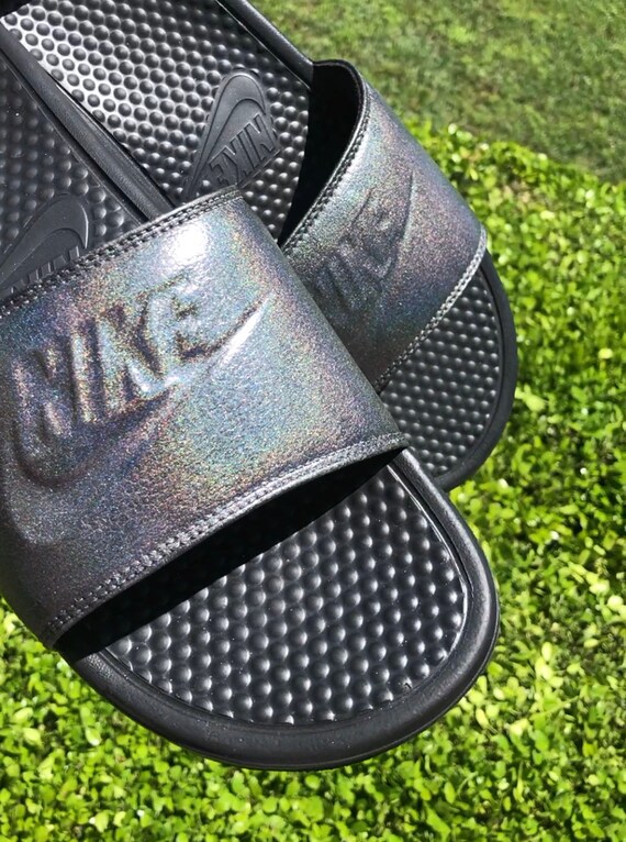 holographic nike slides