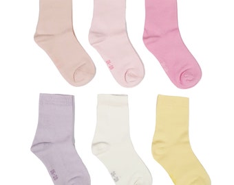 Lot de 6 paires de chaussettes sans coutures en coton pour filles Little Team (du 0 au 10 ans)