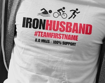 Ironman Husband Support T-Shirt Template | Editable Canva Design | Digital Download