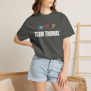 Triathlon Ironman Team Name T-shirt | Customizable Shirt image 1
